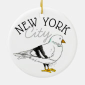 New York City NYC Pigeon Bird Seagull Keramisch Ornament (Achterkant)