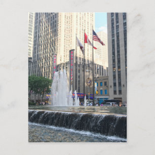 New York City NYC Rockefeller Center Fountain Briefkaart