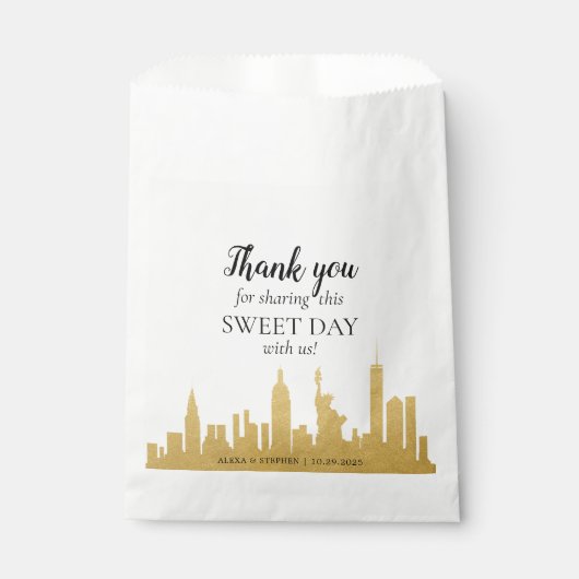 New York City NYC Silhouette Snoepje Bedankzakje (Voorkant)