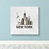 New York City | NYC Skyline Canvas Afdruk (Insitu (Houten vloer))