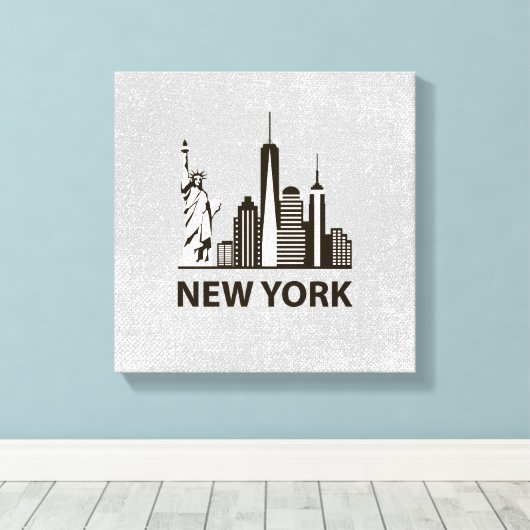 New York City | NYC Skyline Canvas Afdruk (Insitu (Houten vloer))