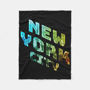 New York City NYC Skyline Downtown Manhattan Metro Fleece Deken