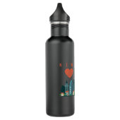 New York City NYC Skyline Heart Distress Style Waterfles (Links)