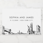 New York City NYC Skyline Mini Sparkling Wijnetiket (Enkel label)