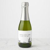 New York City NYC Skyline Mini Sparkling Wijnetiket (Voorkant)