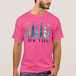 New York City NYC Skyline NY Waterverf Souvenir G T-shirt