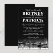 New York City NYC Skyline Wedding Invitations Kaart (Voorkant / Achterkant)