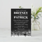 New York City NYC Skyline Wedding Invitations Kaart (Staand voorkant)