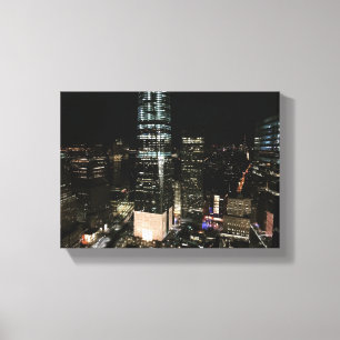 New York City NYC Skyscrapers Architecture Night Canvas Afdruk