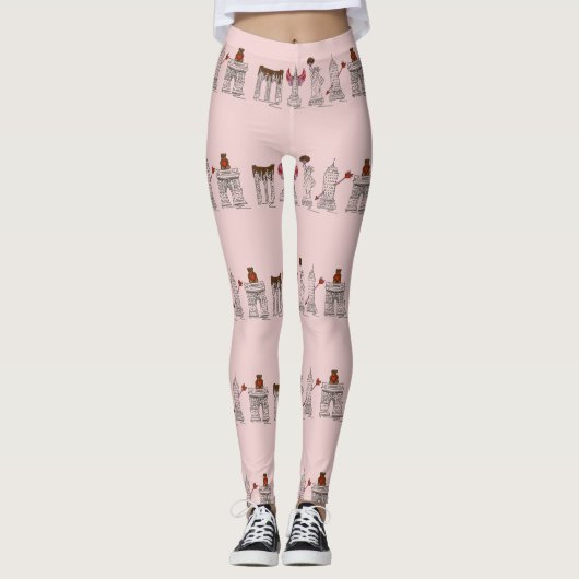New York City NYC Valentijn Holiday Landmarks Leggings (Voorkant)