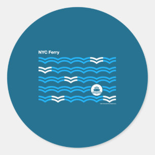 New York City Nyc Veerboot Golven Swea _1 Ronde Sticker