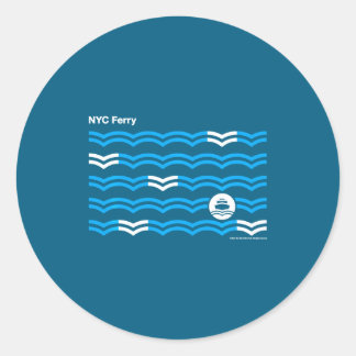 New York City Nyc Veerboot Golven Swea _1 Ronde Sticker
