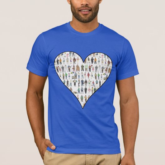 New York City NYC Vijf Boroughs Heart People T-shirt (Voorkant)