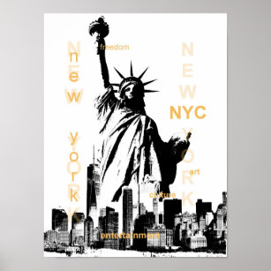 New York City NYC Vrijheidsbeeld pop Kunst Poster