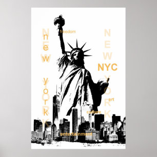 New York City NYC Vrijheidsbeeld pop Kunst Poster