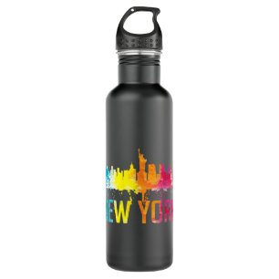 New York City NYC Waterverf Art Big Apple Skyline Waterfles