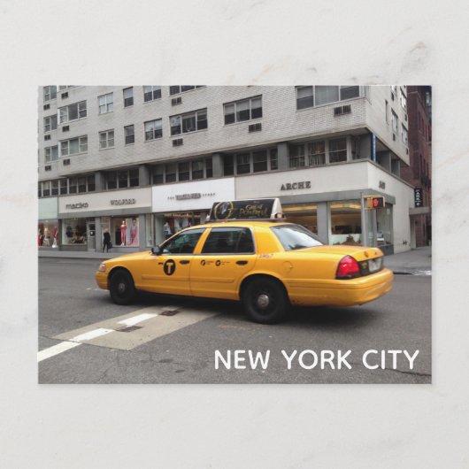 New York City NYC Yellow Checkered Taxi Cab Car Briefkaart (Voorkant)