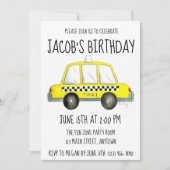 New York City NYC Yellow Checkered Taxi Cab Car Kaart (Voorkant)