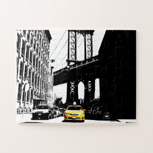 New York City Nyc Yellow Taxi Brooklyn Bridge Legpuzzel