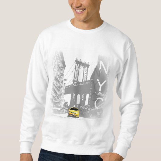 New York City Nyc Yellow Taxi Brooklyn Bridge Trui (Voorkant)