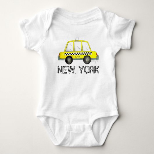 New York City NYC Yellow Taxi Checkered Cab Car Romper (Voorkant)