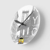 New York City Nyc Yellow Taxi Pop Art Ronde Klok (Hoek)