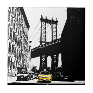 New York City Nyc Yellow Taxi Pop Art Tegeltje