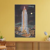 New York City, NYEmpire State Bldg in Canvas Afdruk (Insitu (Woonkamer))