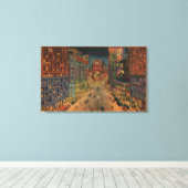 New York City, NYNight Uitzicht of Times Square Canvas Afdruk (Insitu (Houten vloer))