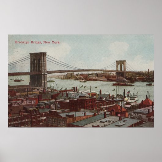 New York City, NYView of the Brooklyn Bridge Poster (Voorkant)