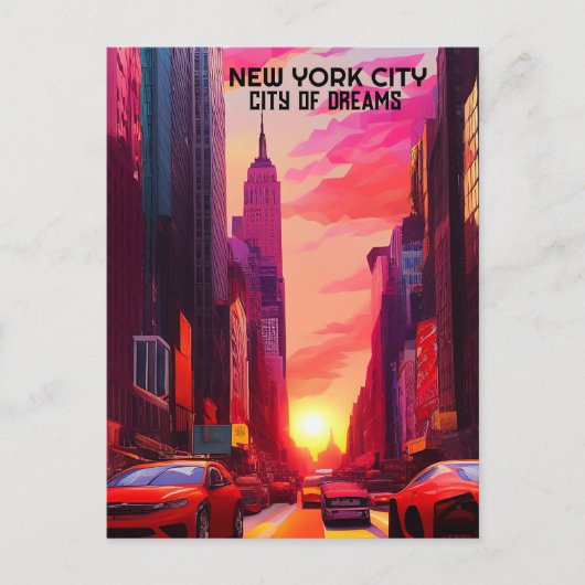 NEW YORK CITY OF DREAMS ART BRIEFKAART (Voorkant)