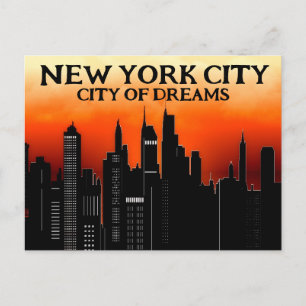 NEW YORK CITY OF DREAMS STIJL BRIEFKAART