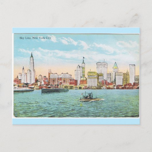 New York City Old Skyline Briefkaart (Voorkant)