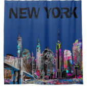 New York City op graffiti Douchegordijn (Voorkant)