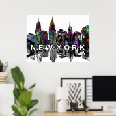 New York City op graffiti Poster (Thuiskantoor)