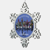New York City op graffiti Tin Sneeuwvlok Ornament (Rechts)