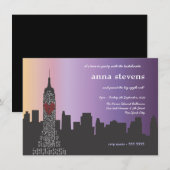 New York City op Night Bachelorette Party Kaart (Voorkant / Achterkant)