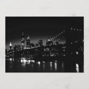 New York City op Night Invitation Kaart