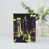 New York City op Night Pop Art Briefkaarten (Staand voorkant)