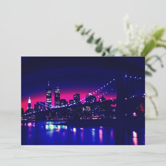 New York City op uitnodiging 's nachts (Staand voorkant)