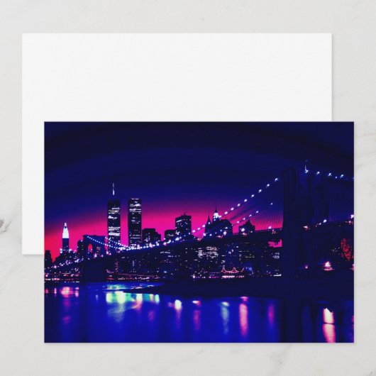 New York City op uitnodiging 's nachts (Voorkant / Achterkant)
