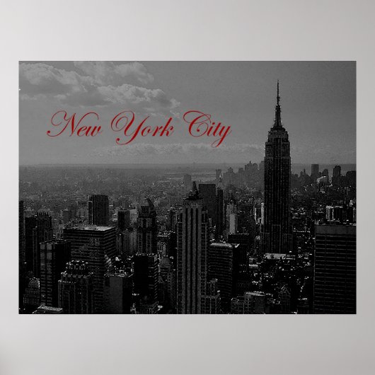 New York City Oude Script Poster Afdrukken (Voorkant)