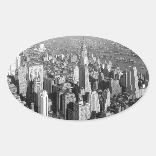  New York City Ovale Sticker (Voorkant)