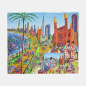 New York City Painting Fleece Deken (Voorkant (Horizontaal))