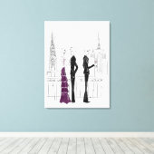 New York City Party Stretched Canvas Afdruk (Insitu (Houten vloer))