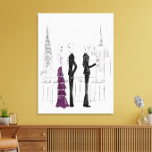 New York City Party Stretched Canvas Afdruk (Insitu (Woonkamer))