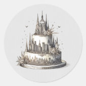 New York City Passport Ronde Sticker (Voorkant)