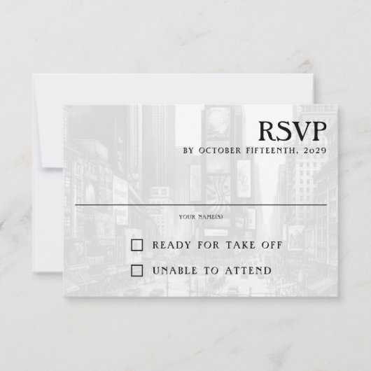New York City Passport RSVP-kaart RSVP Kaartje (Voorkant)