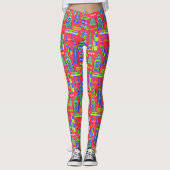 New York City Pattern Red Leggings (Voorkant)