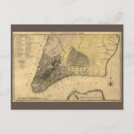 New York City Plan, 1789, hersteld Briefkaart